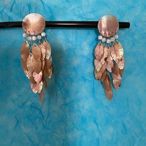 Mother of Pearl Feathered Earrings